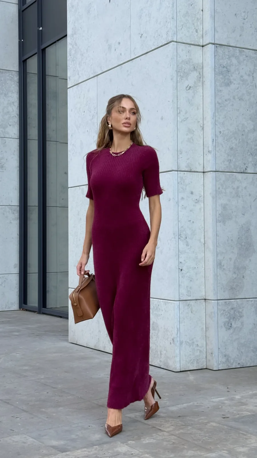 Abito in maglia "Scarlet" Vino