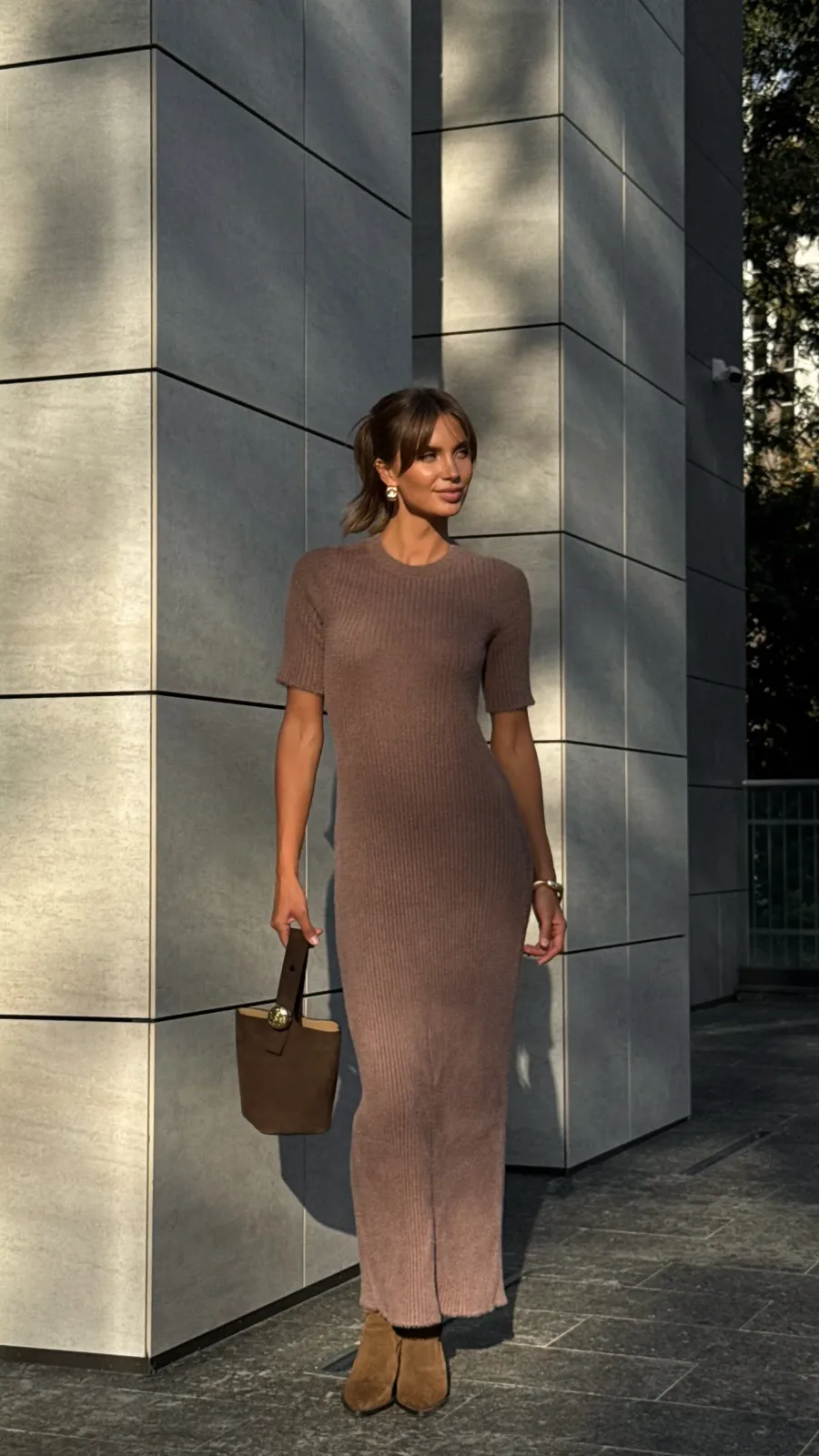 Abito in maglia "Scarlet" Moka